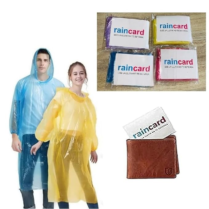 FULLY REUSABLE Wallet Rain Coat _ Set of 5 Multicolour @ Just Rs.499/-