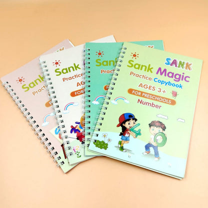 Buy 1 Get 1 Free - Sank Magic Practice 4 Books Pack + Pen + Refills @649 Only